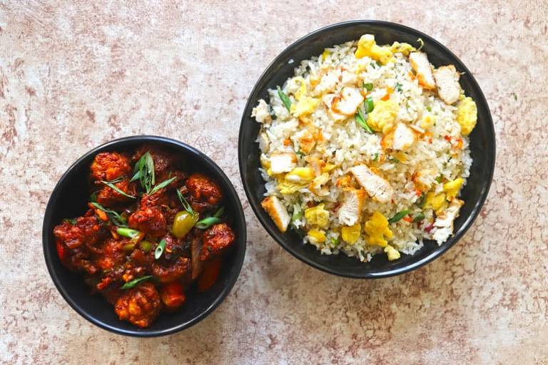Chicken Ried Rice + Pepper Chicken