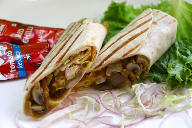 Fried Mushroom Wrap