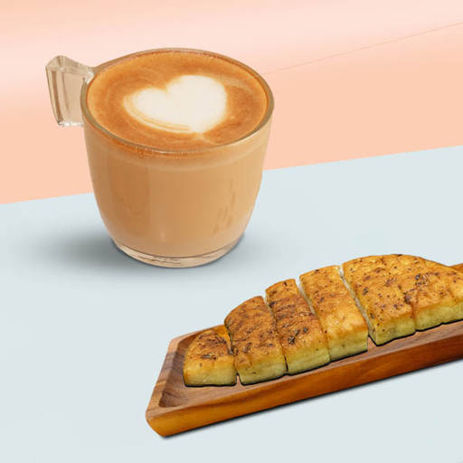 Cappuccino (R) + Garlic Bread