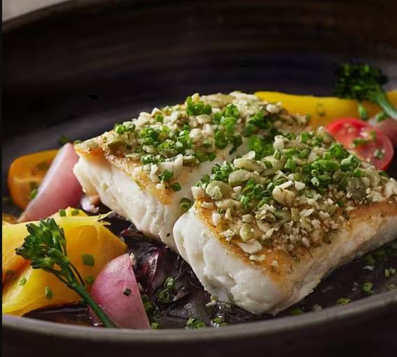 Fish Steak with Green Pepper Sauce