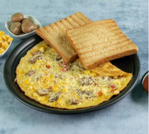 Mushroom Omelette With Toast