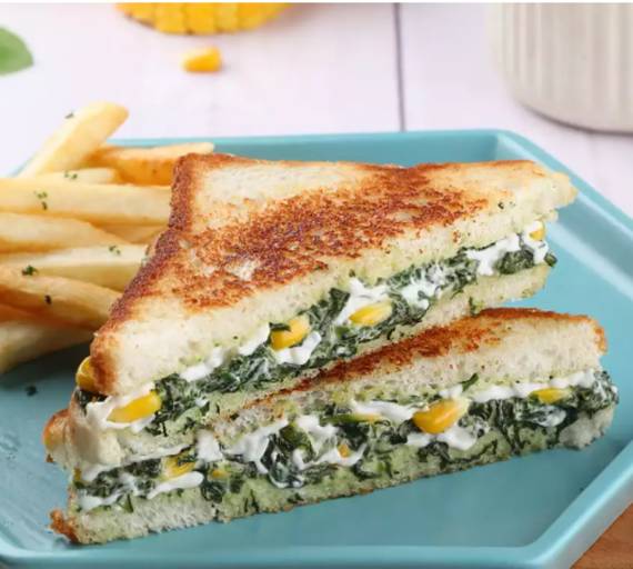 Corn & Spinach Sandwich