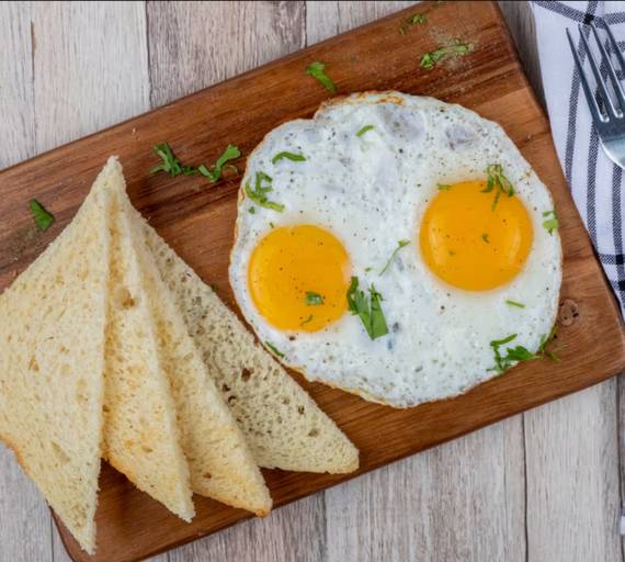 Fried Egg With Both Side With Toast
