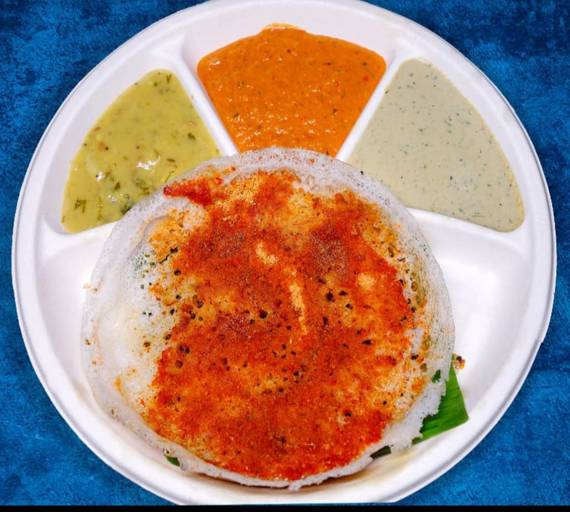 Ghee mulbagal plain dosa with red chatni