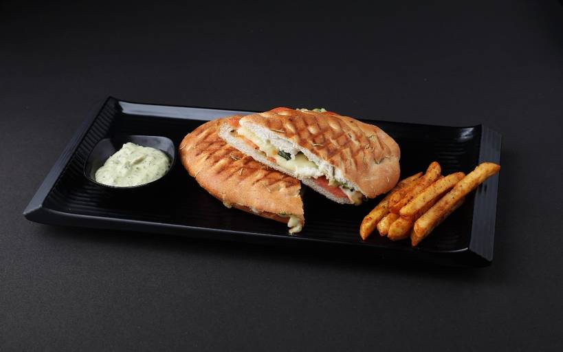 Tomato Mozzarella & Basil Sandwich In Panini Bread