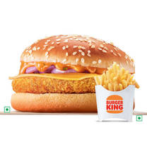 Crispy Veg with Cheese Burger + Fries (Reg).