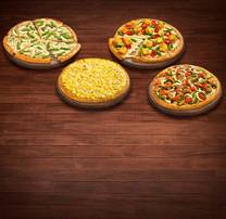 Meal for 4: Veg Cheesy Pizza