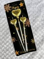 Mettalic Heart Candle (3pcs)