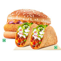 2 Veg Crunchy Tacos+Crispy Veg Burger,