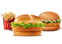 Crispy Veggie Burger + McVeggie Burger + Fries (M).
