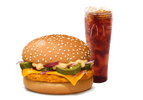 Grilled Chicken & Cheese Burger + Coke
