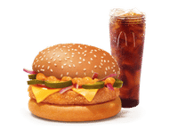 Corn & Cheese Burger + Coke