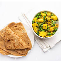 Aloo mutter Zeera with 4 plain Paratha