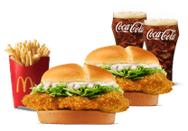 2 Mc Crispy Chicken Burger + Fries (L) + 2 Coke