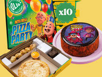 Kids Birthday Pizza Party with Chocolate Cake (pack of 10)