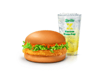 Korean Chicken Surprise Burger + Korean Yuzu-Pop Sprite