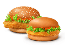 Korean Chicken Surprise Burger + Korean Mc Spicy Chicken Burger