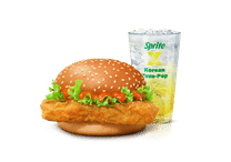 Korean Mc Spicy Chicken Burger +Korean Yuzu- Pop Sprite Combo