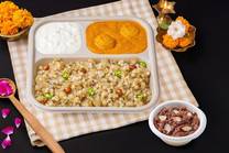 Sabudana Khichdi & Dum Aloo Meal with Rajgira Halwa