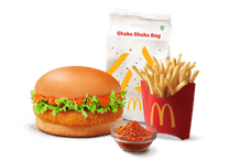 Korean Mc Aloo Tikki Burger+ Korean Shake Shake Fries (M)