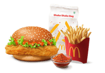 Korean Mc Spicy Chicken Burger  + Korean Shake Shake Fries (M)