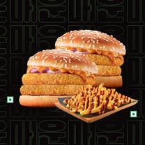 2Crispy Veg Double Patty Burger+Korean Spicy Fries.