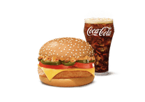Mexican Grilled Chicken Cheese Burger + Coke (M).