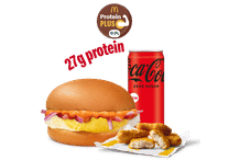 McEgg Burger Protein Plus + 4 Pc Chicken Nuggets + Coke Zero