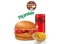 McAloo Tikki Burger Protein Plus+ Corn + Coke Zero