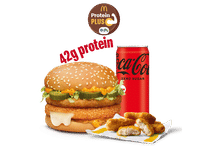 McCheese Chicken Burger Protein Plus + 4 Pc Chicken Nuggets+ Coke Zero