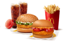Burger Combo for 2: McVeggie + McAloo Tikki with Coke