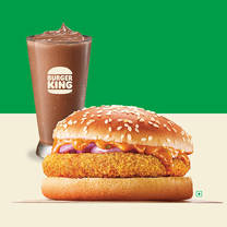 Chocolate Thick Shake + Crispy Veg Burger,