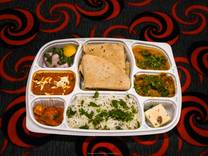 Silver Punjabi Thali (1 Paneer Sabji +  1 Veg.Sabji +  4 Butter Roti +  Dal Fry +  Jeera Rice +  Sweet +  Salad +  Mukhwas)