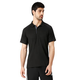 Men Polo T-shirt (Solid), Black - XL