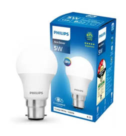 5 W Round Led Bulb, B22 Base, 6500 Kelvin (Crystal White)
