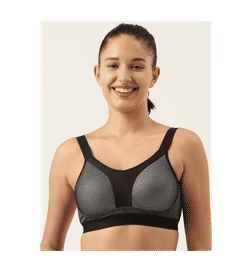Black Sports Bra (Padded, Non-Wired) - M