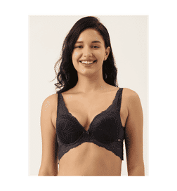 F091 Butterfly Cleavage Enhancer Plunge Push-up Bra - 32B