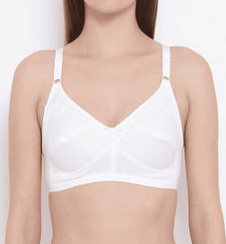 Non-Padded Non-Wired Full Coverage Bra In White - 36C