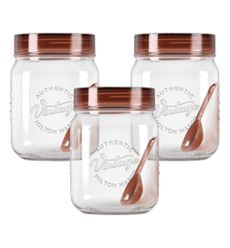 Plastic Vintage Pet Jar Set (3 Pieces, 500ml, Transparent)