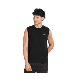 Men Vest (Cotton, Solid, Sleeveless) Black - M