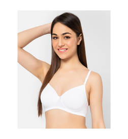 Padded Non-Wired Full Cup Multiway T-shirt Bra in White - 36C