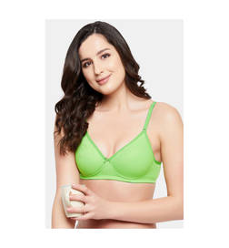 Level 1 Push-Up Non-Wired Demi Cup Multiway Bra in Neon Green - Cotton Rich - 34B