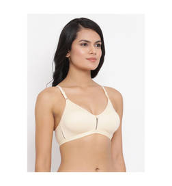 Smoothie Non-Padded Non-Wired Full Coverage Bra in Nude-Colour- Cotton Rich - 34C