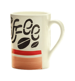 Hand Painted Ceramic Coffee Mug (350ml, White)
