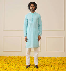 Mens Kurta Cotton 626Sky - XL