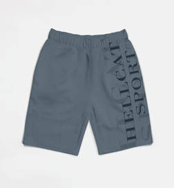 Black Trendy Typographic Printed Mid Rise Shorts for Boys (HFT-HS23-CDG) - Dark Grey
