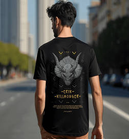 100% Cotton Men's Killmonger Graphic Printed T-shirt Black - XL