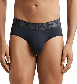 IC27 Tactel Microfiber Elastane Stretch Solid Brief with Moisture Move Properties - Black-M