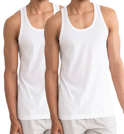 Men's Neo-Cotton Thermoregulating Solid Vest- Pack of 2-So White - XL