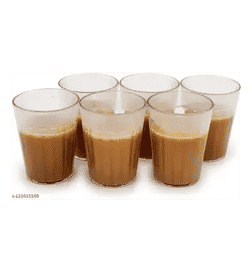 Tea Glasses (Set of 6, 120ml, Transparent)